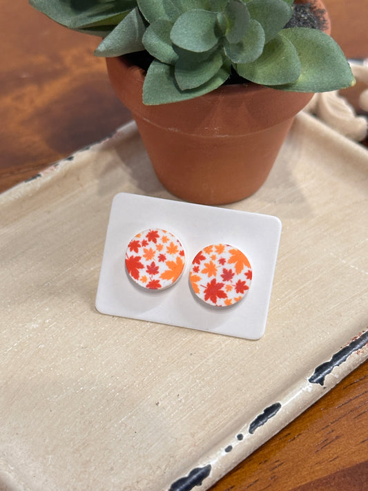 Sublimation Fall Leaves Acrylic Stud Earrings