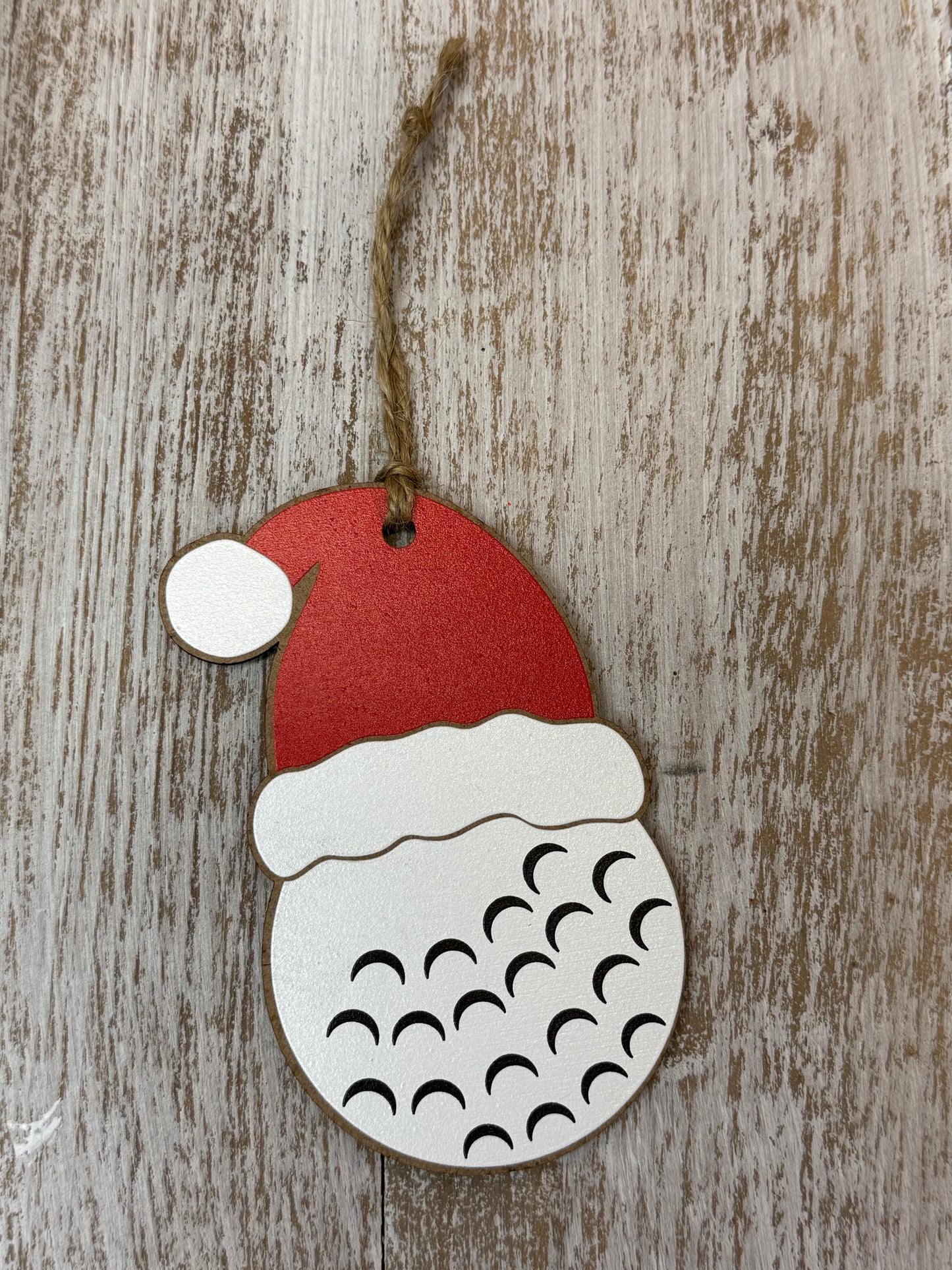 UV Printed Santa's Golfer Personalized Name Ornament