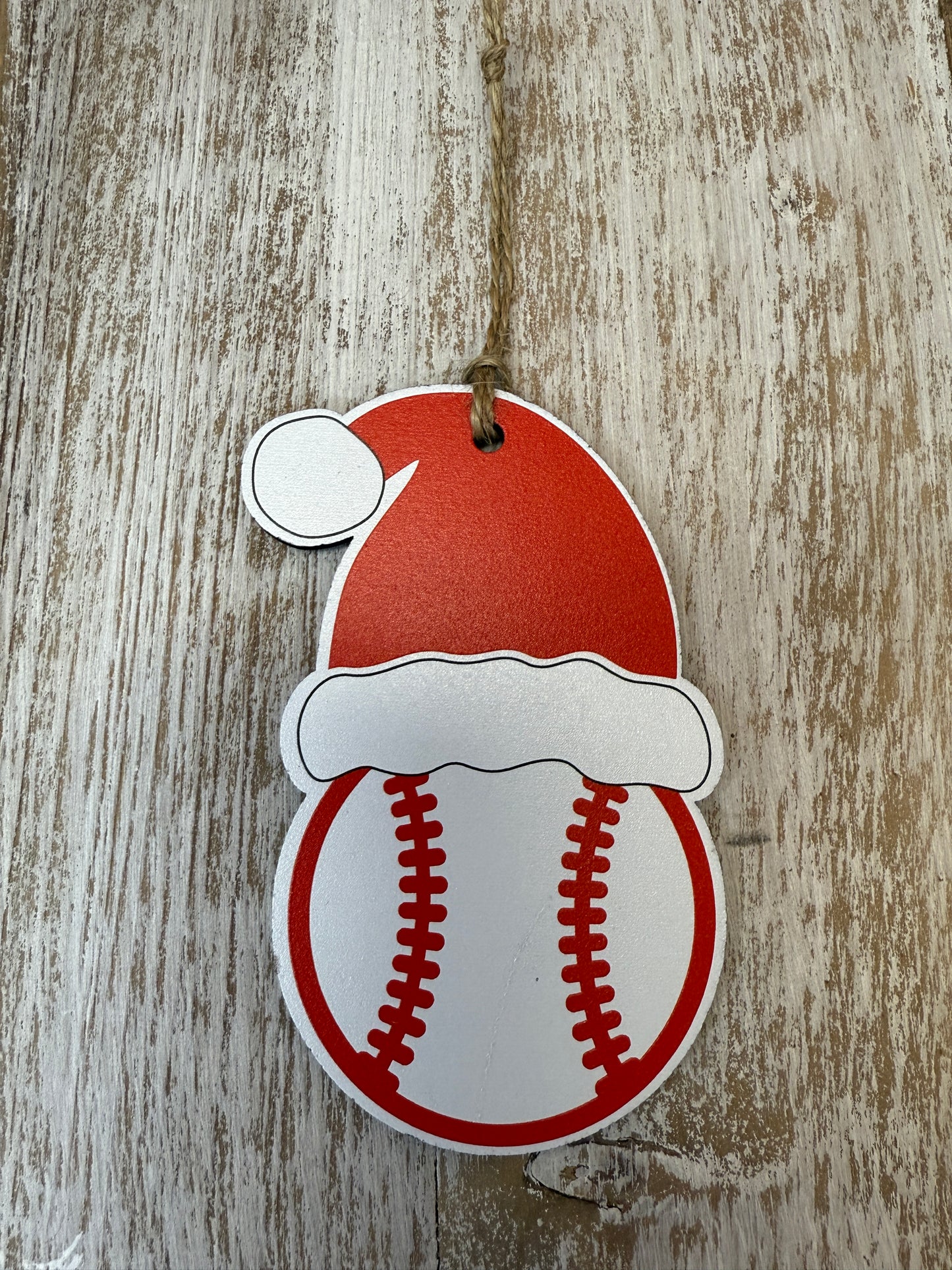 UV Printed Santa's Baseball Player Personalized Name Ornament
