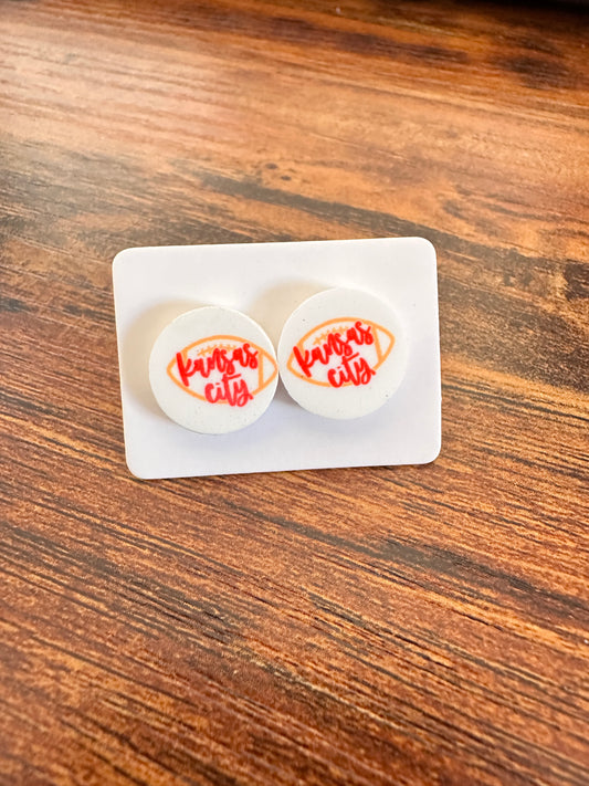 Sublimated Football Kansas City Acrylic Stud Earrings