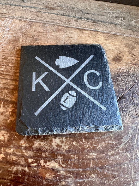 KC Arrowhead Football Slate Coaster