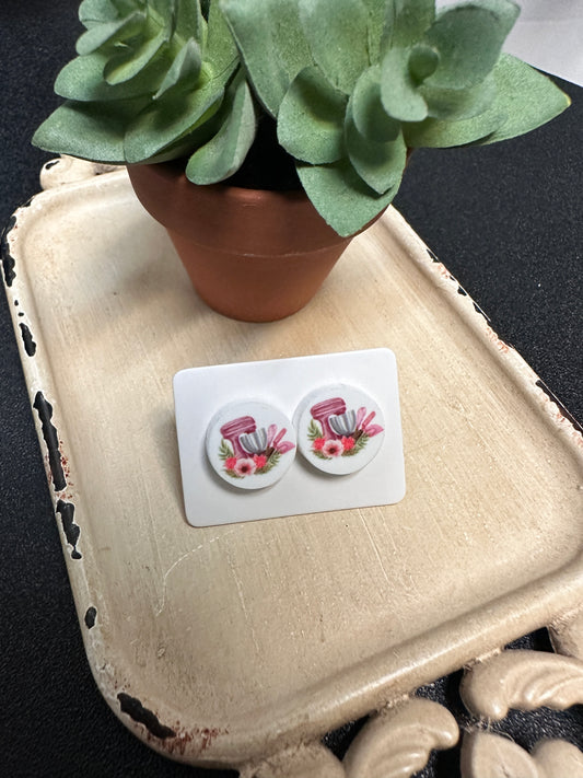 Sublimated Kitchen Mixer Master Acrylic Stud Earrings