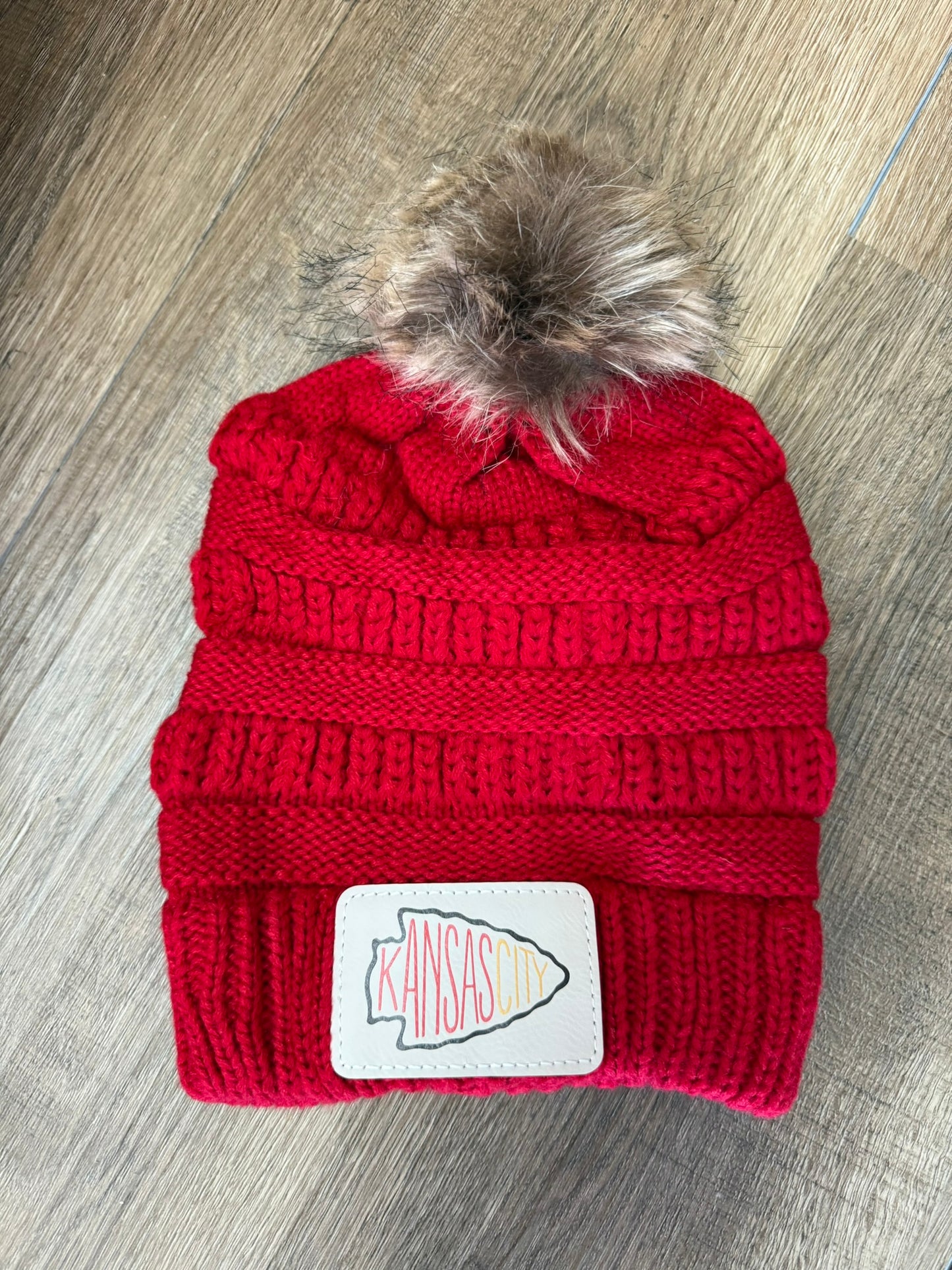 UV Printed Kansas City Ombre Knitted Pom Beanie