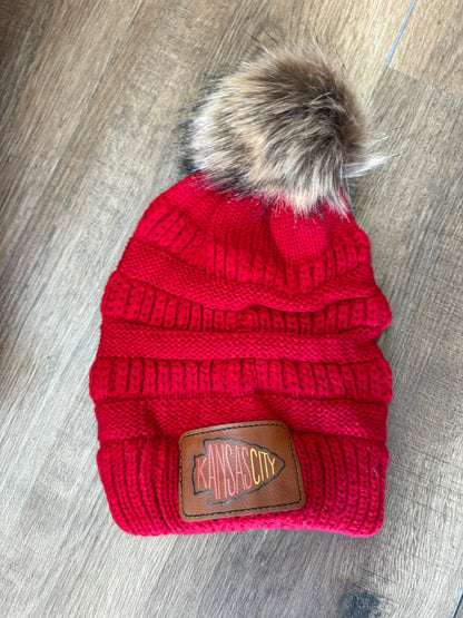 UV Printed Kansas City Ombre Knitted Pom Beanie