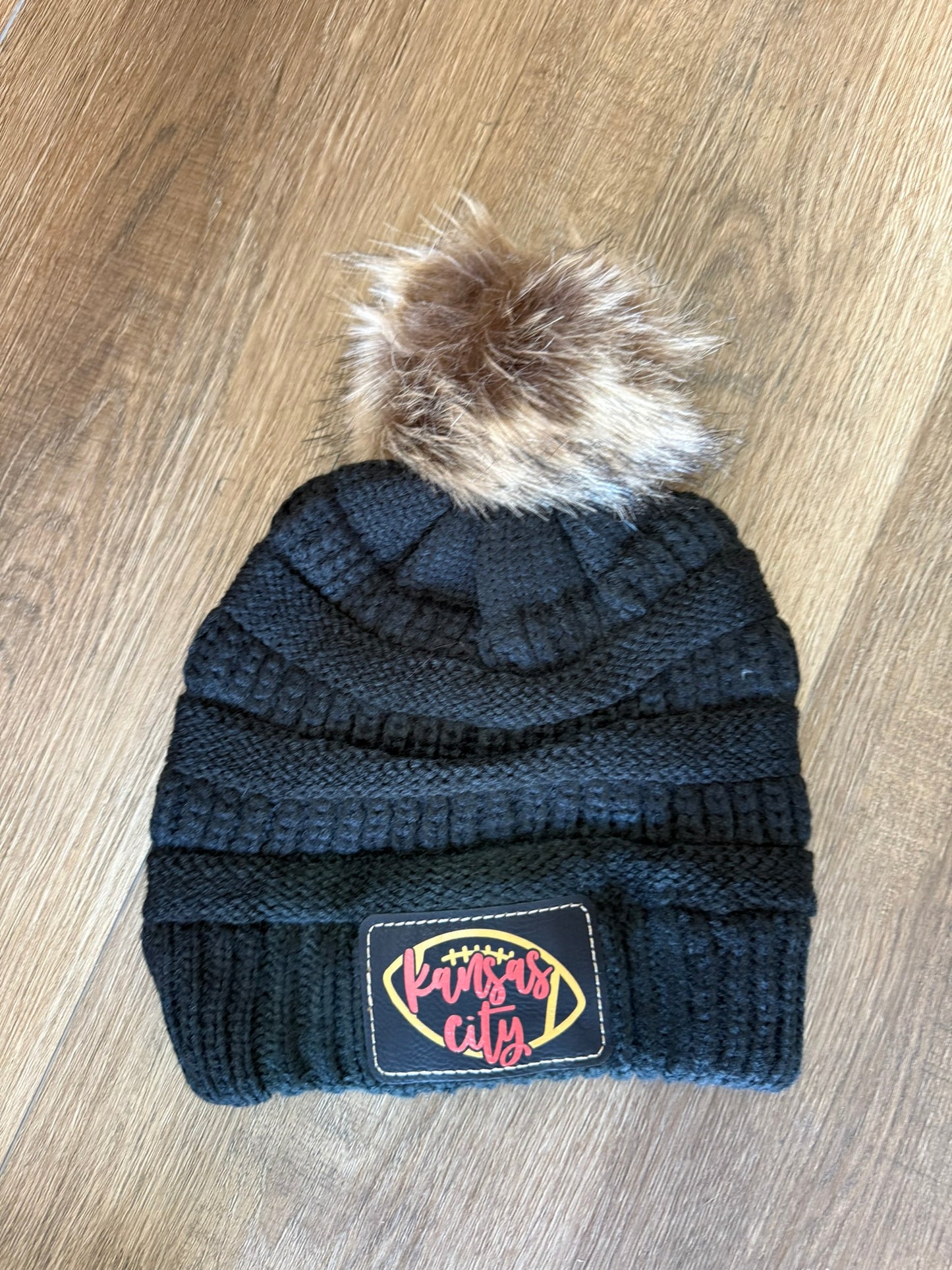 UV Printed Kansas City Football Knitted Pom Beanie