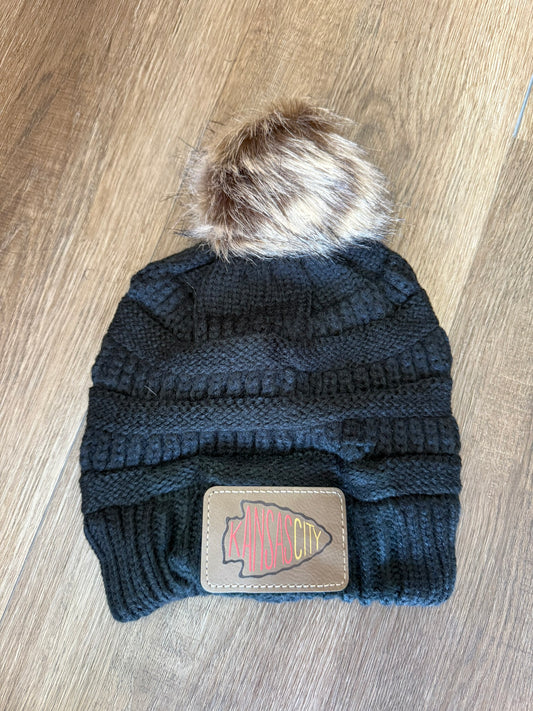 UV Printed Kansas City Ombre Knitted Pom Beanie