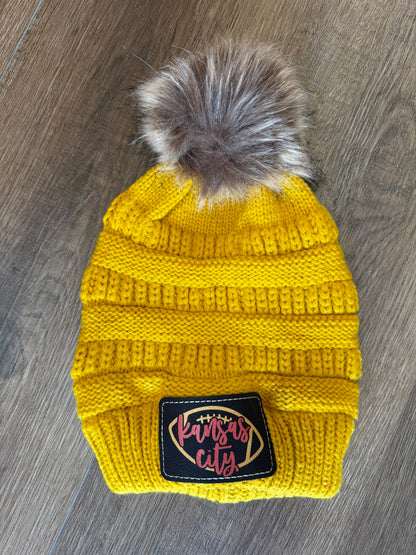 UV Printed Kansas City Football Knitted Pom Beanie