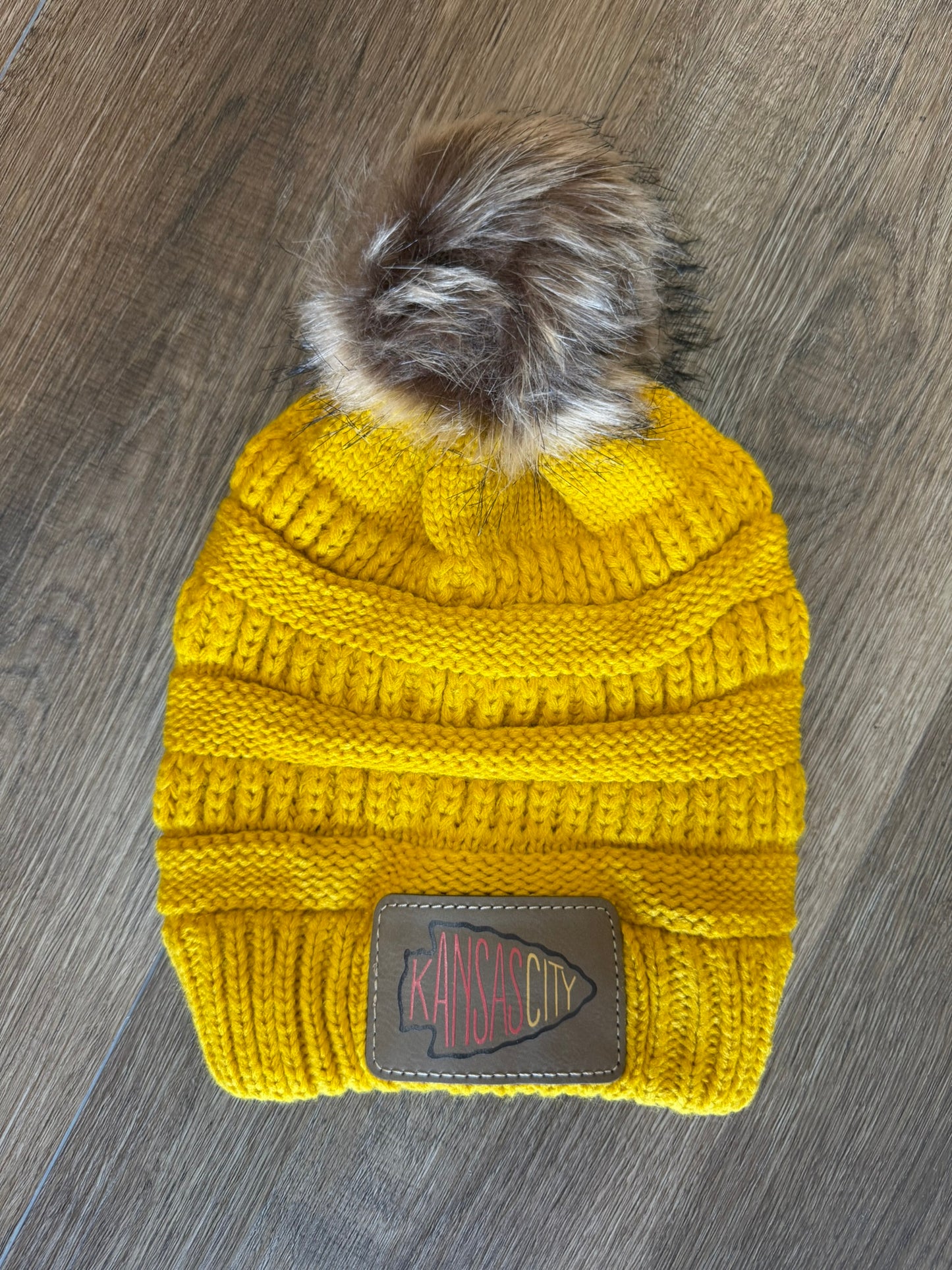 UV Printed Kansas City Ombre Knitted Pom Beanie