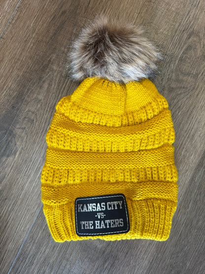 Engraved KC Vs. The Haters Knitted Pom Beanie