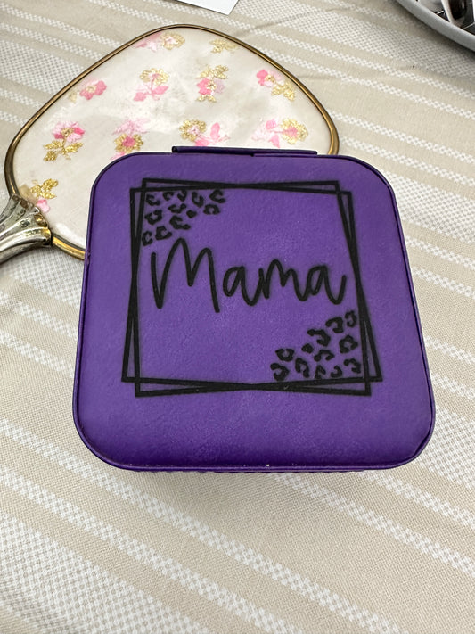 Framed Mama Cheetah Print Jewelry Box