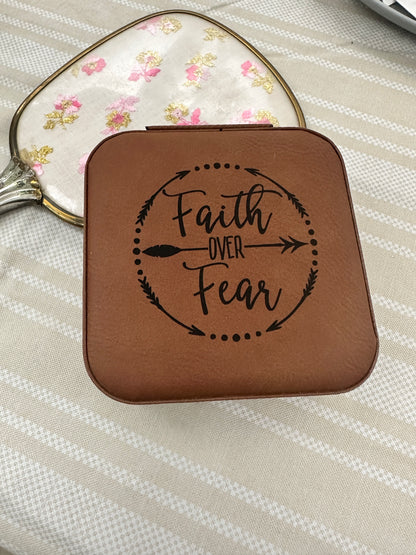 Faith Over Fear Large Text Jewelry Box