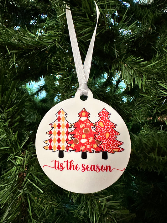 Tis The Season KC Football Ornament