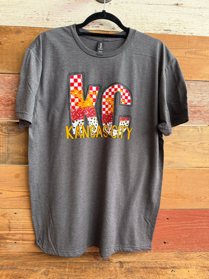 Red KC Checkered Paint Tee
