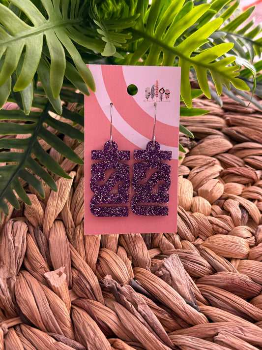 UV Printed KSU Team Spirit Dangle Earrings