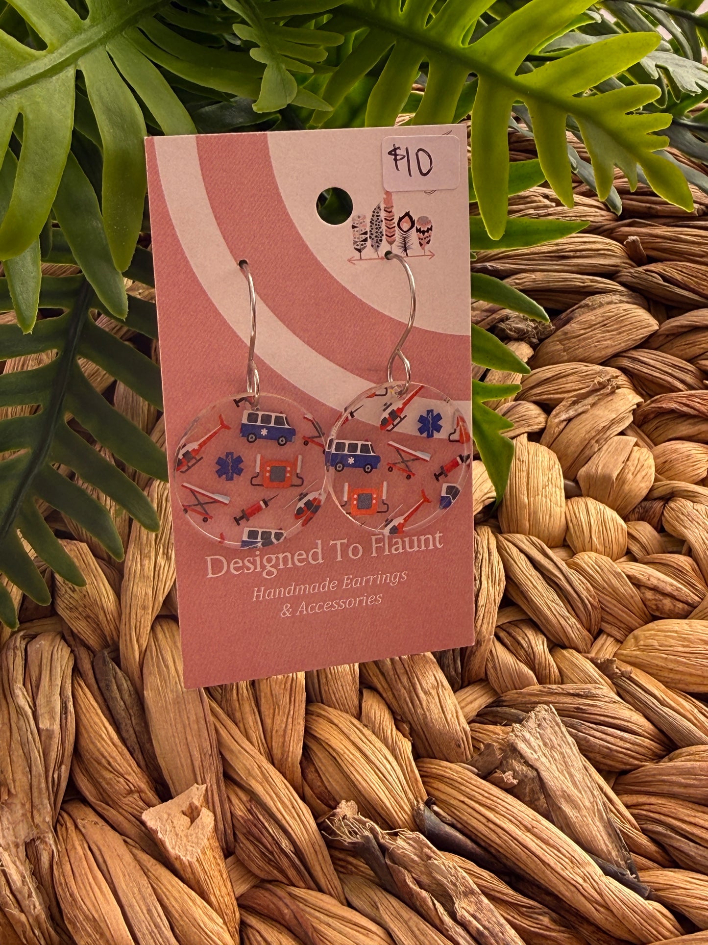 UV Printed EMS Scatter Print Dangle Earrings