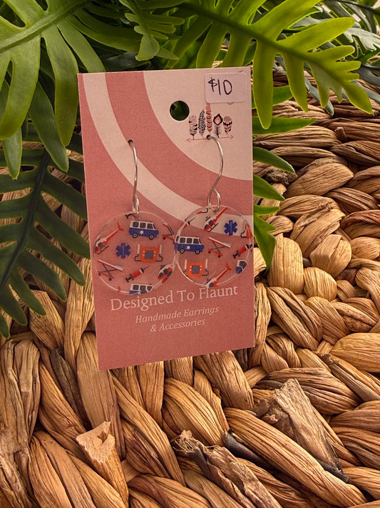 UV Printed EMS Scatter Print Dangle Earrings