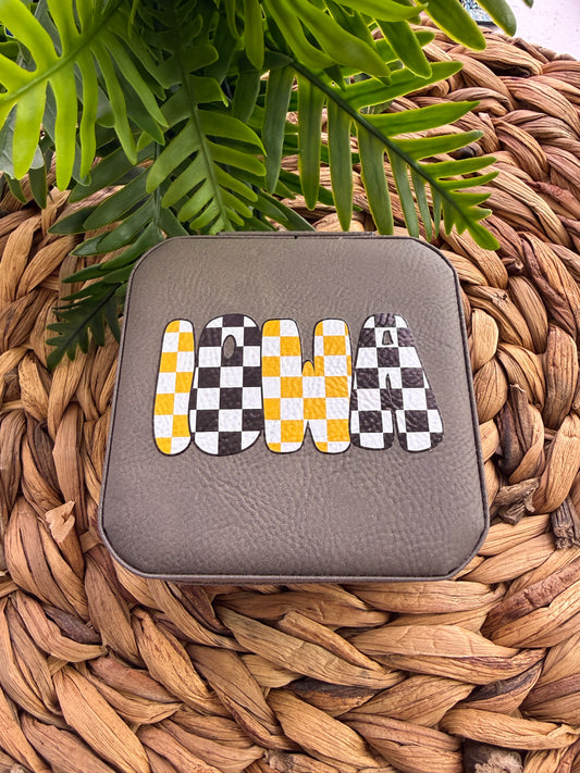 UV Printed Retro Iowa Jewelry Box (Multiple Color Options)