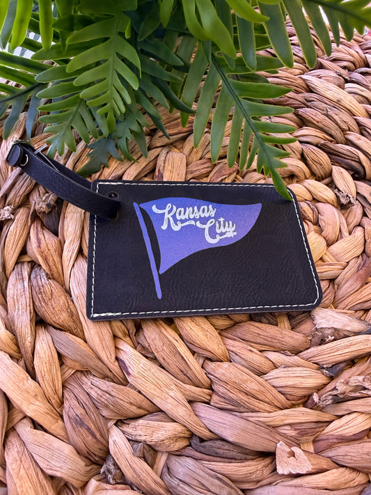 UV Printed Kansas City Blue Pennant Luggage Tag