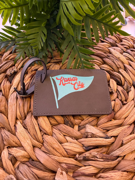 UV Printed Kansas City Teal Pennant Luggage Tag