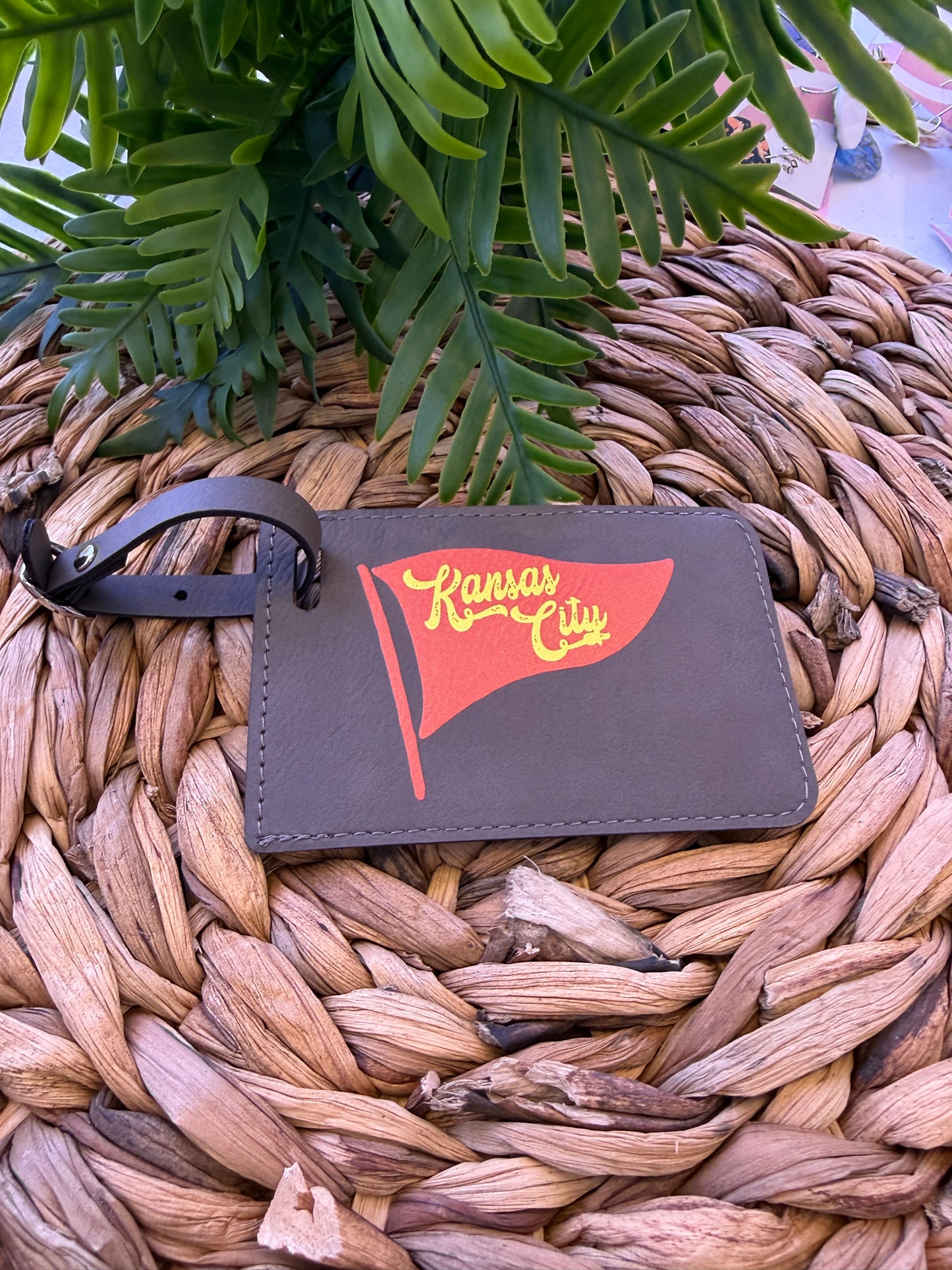 UV Printed Kansas City Red Pennant Luggage Tag