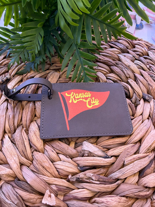UV Printed Kansas City Red Pennant Luggage Tag