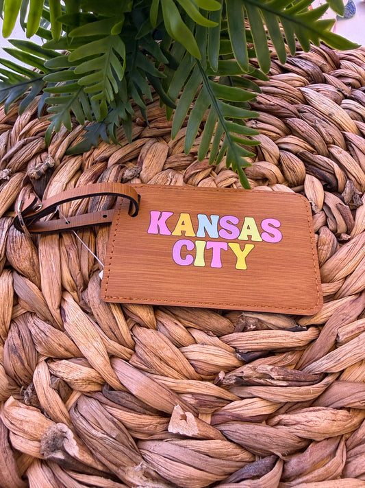 UV Printed Rainbow Kansas City Luggage Tag