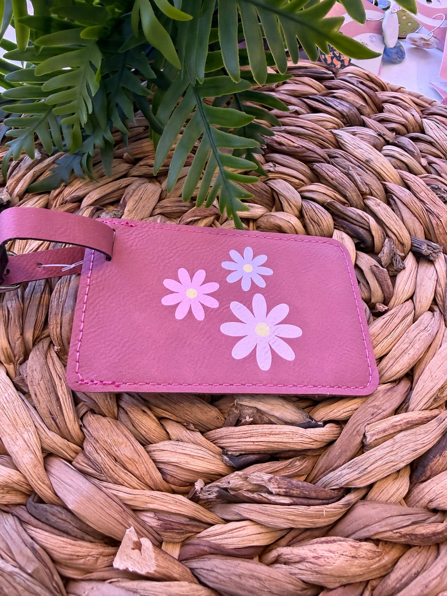 UV Printed Tri-Floral Luggage Tag