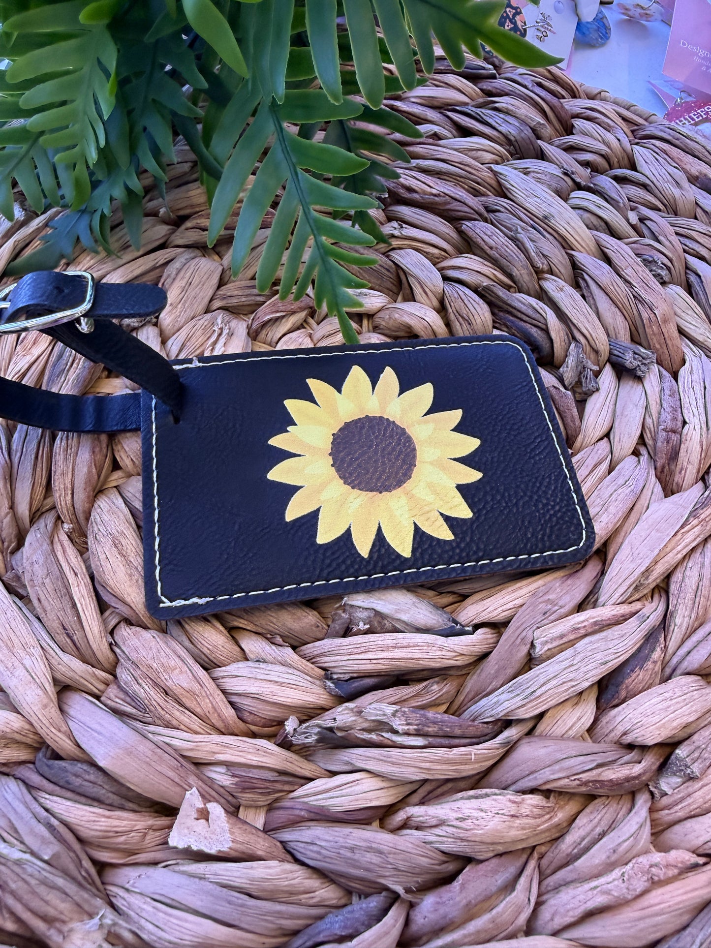 UV Printed Sunflower Luggage Tag