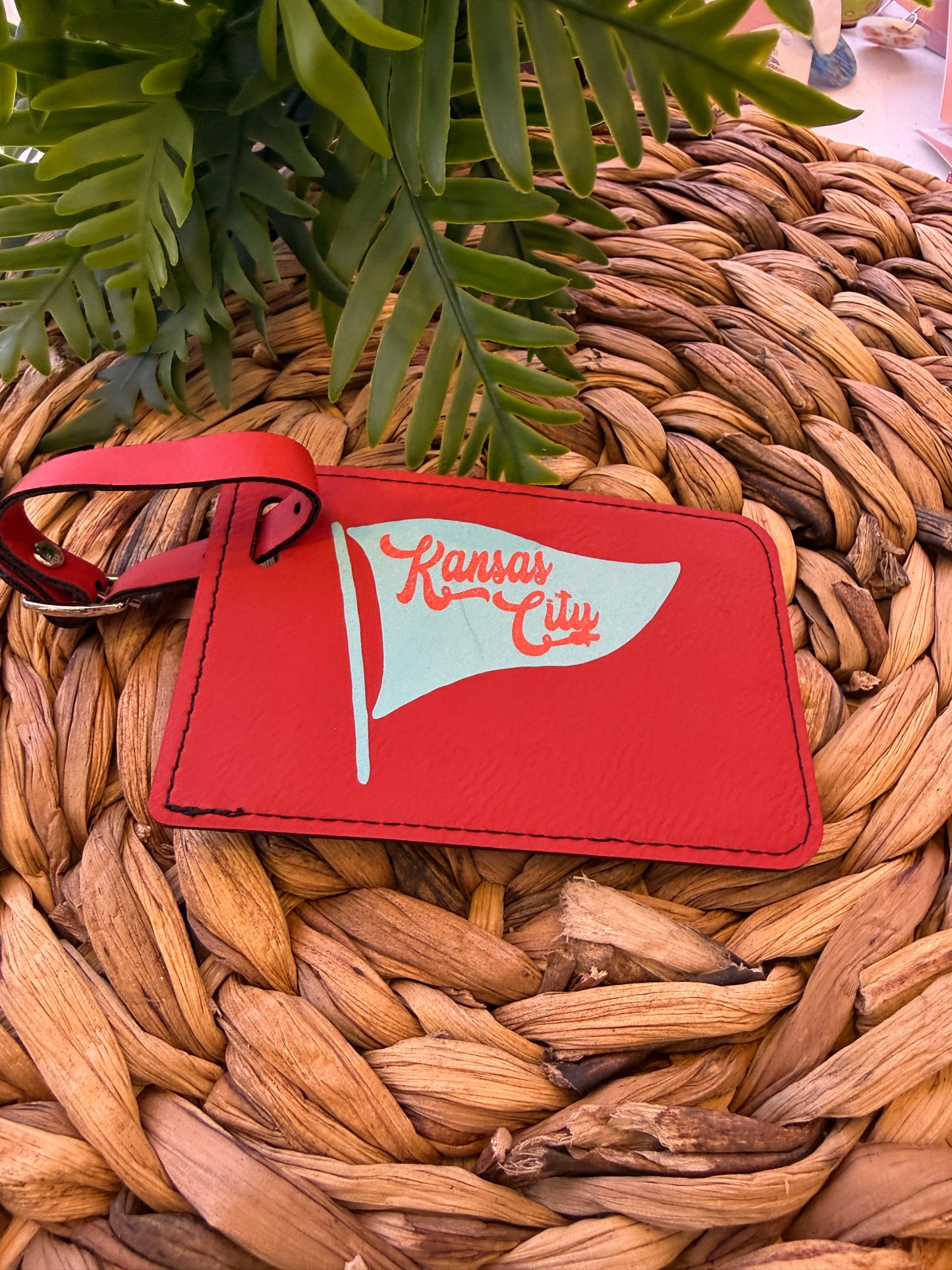 UV Printed Kansas City Teal Pennant Luggage Tag