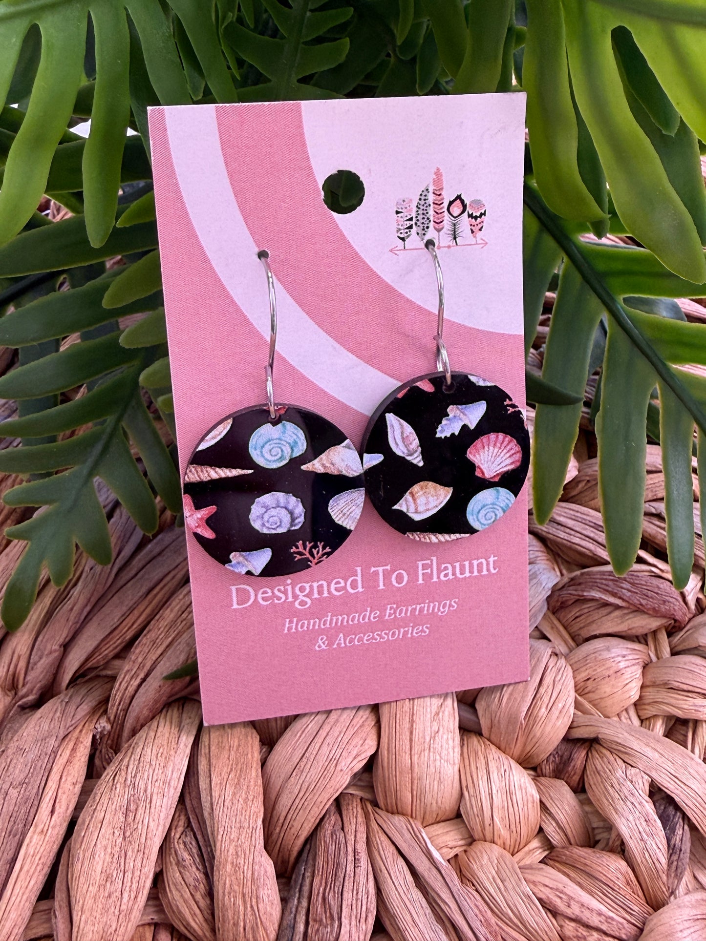 Midnight Tide Seashell Dangle Earrings