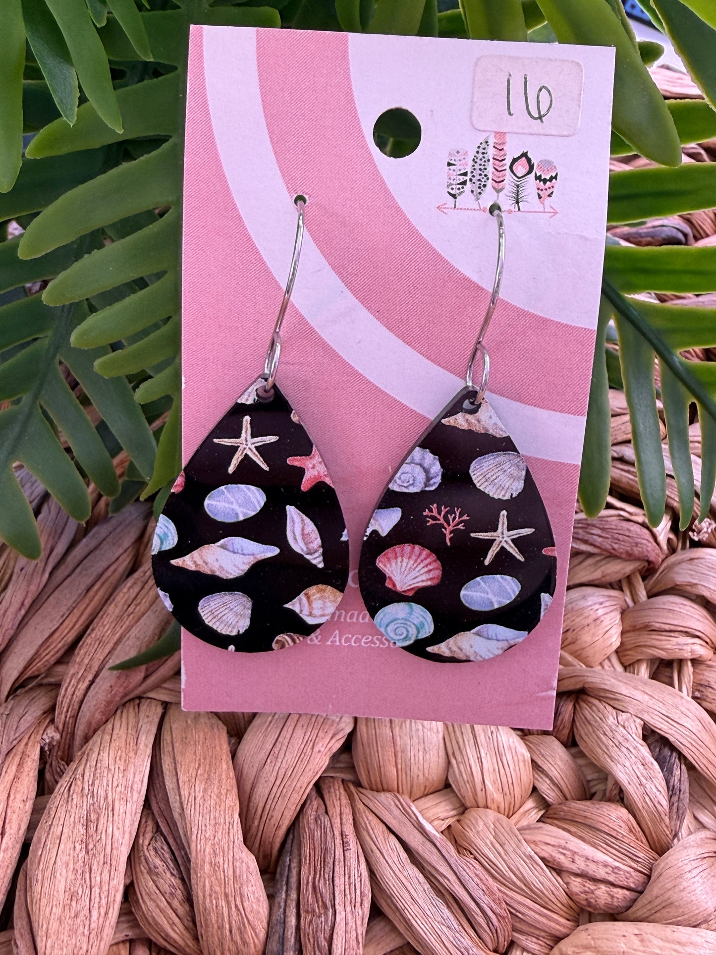 Midnight Tide Seashell Dangle Earrings