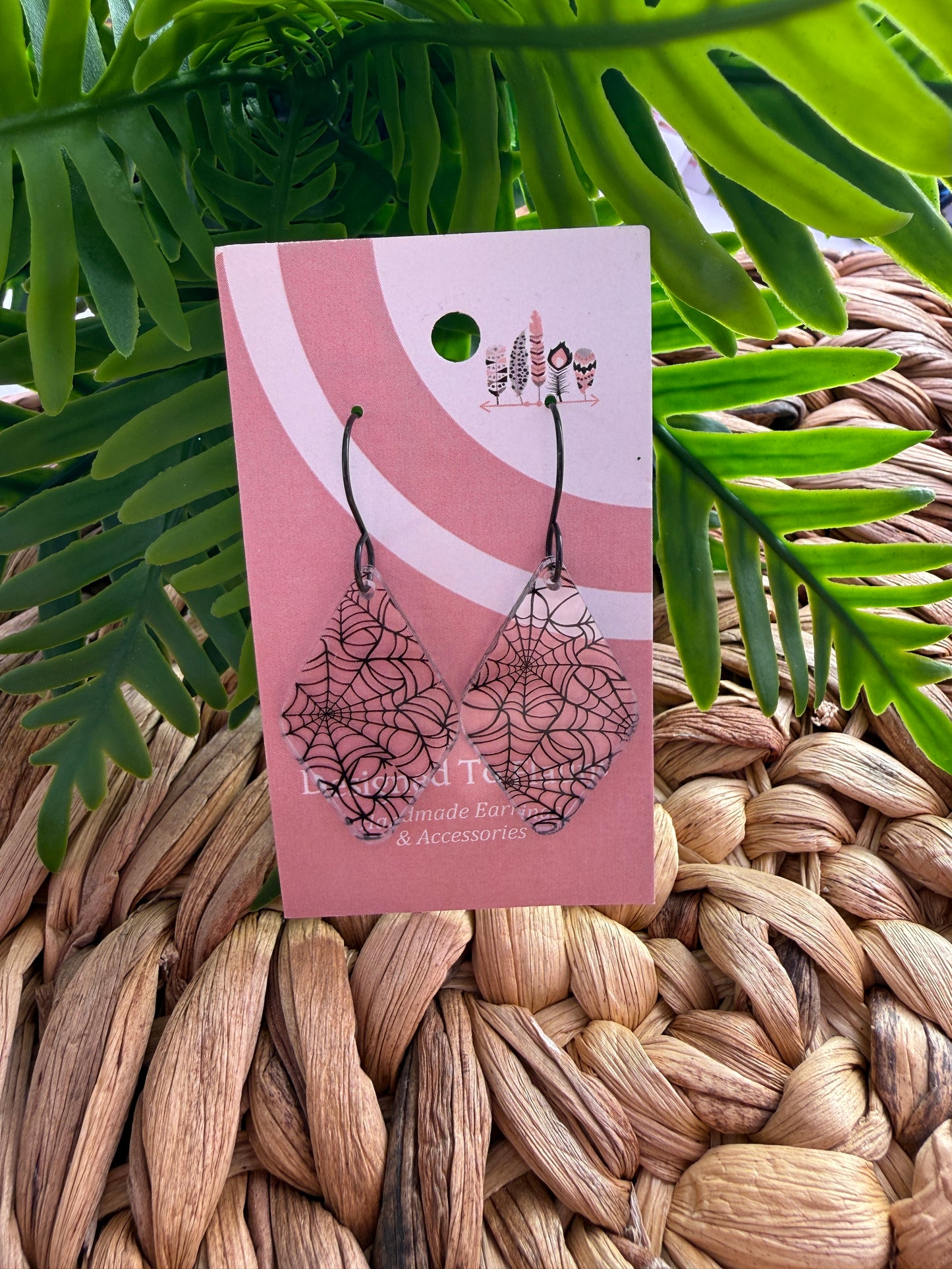 Midnight Lace Web Dangle Earrings