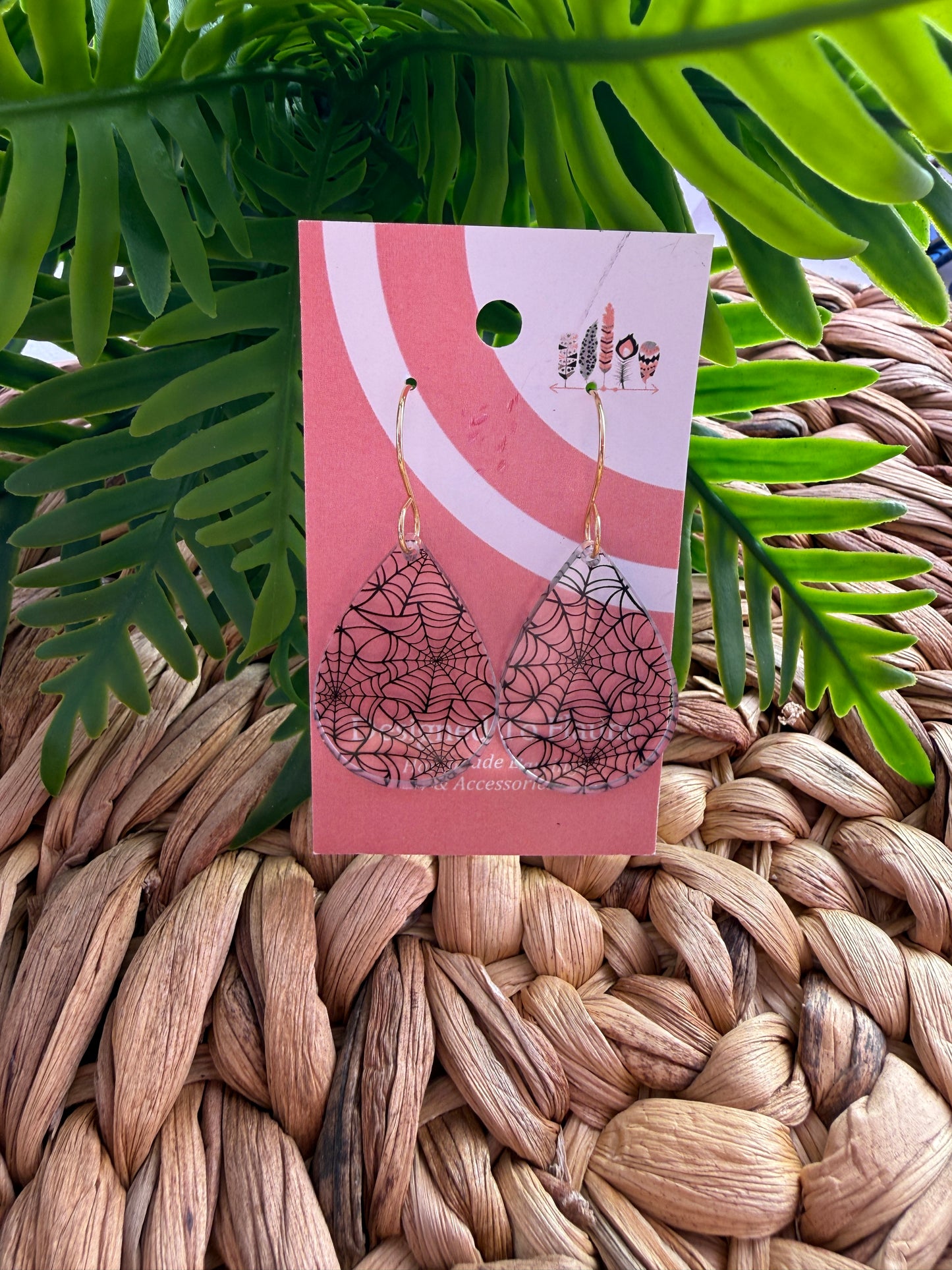 Midnight Lace Web Dangle Earrings