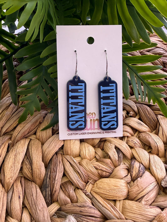 UV Printed Tennessee Titans Dangle Earrings