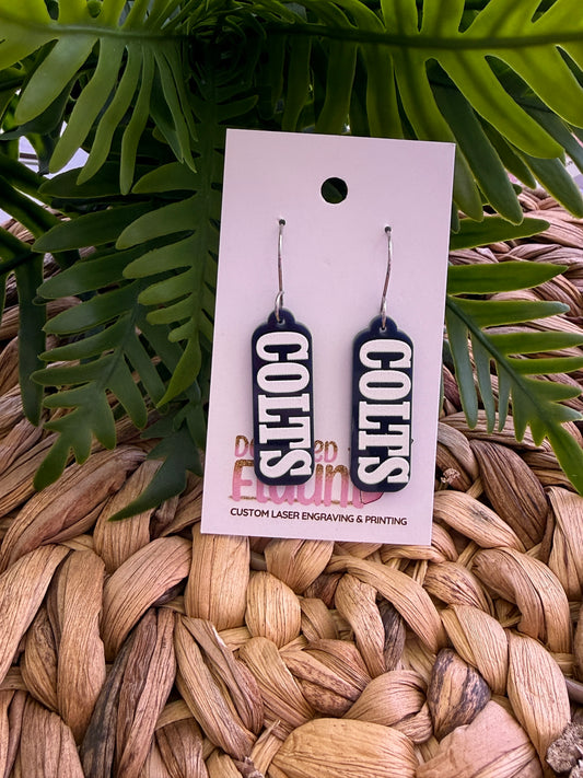 UV Printed Indianapolis Colts Dangle Earrings
