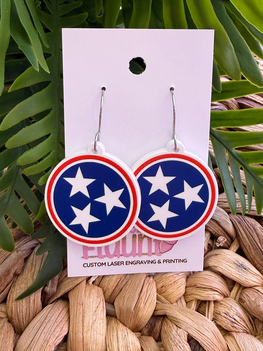 UV Printed Titans Stars Dangle Earrings