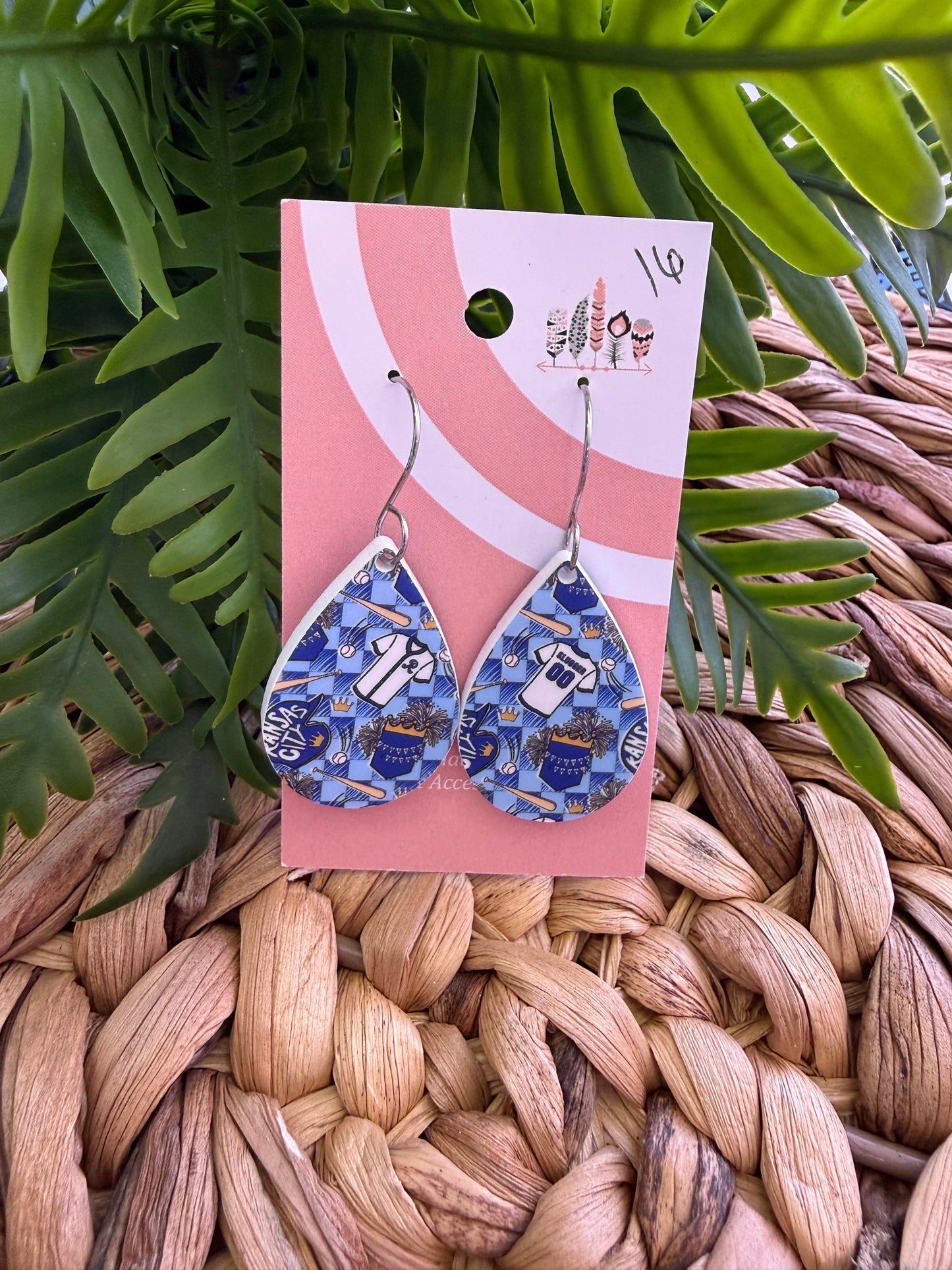 UV Printed Royals Scatter Print Dangle Earrings