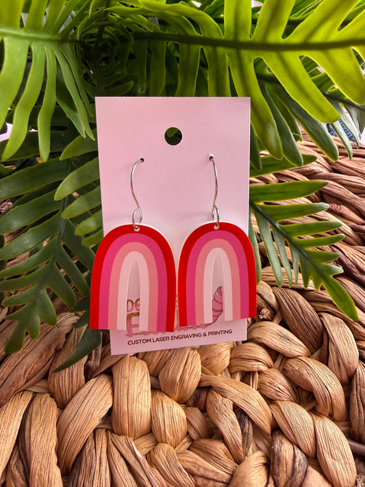 UV Printed Pastel Punch Rainbow Dangle Earrings