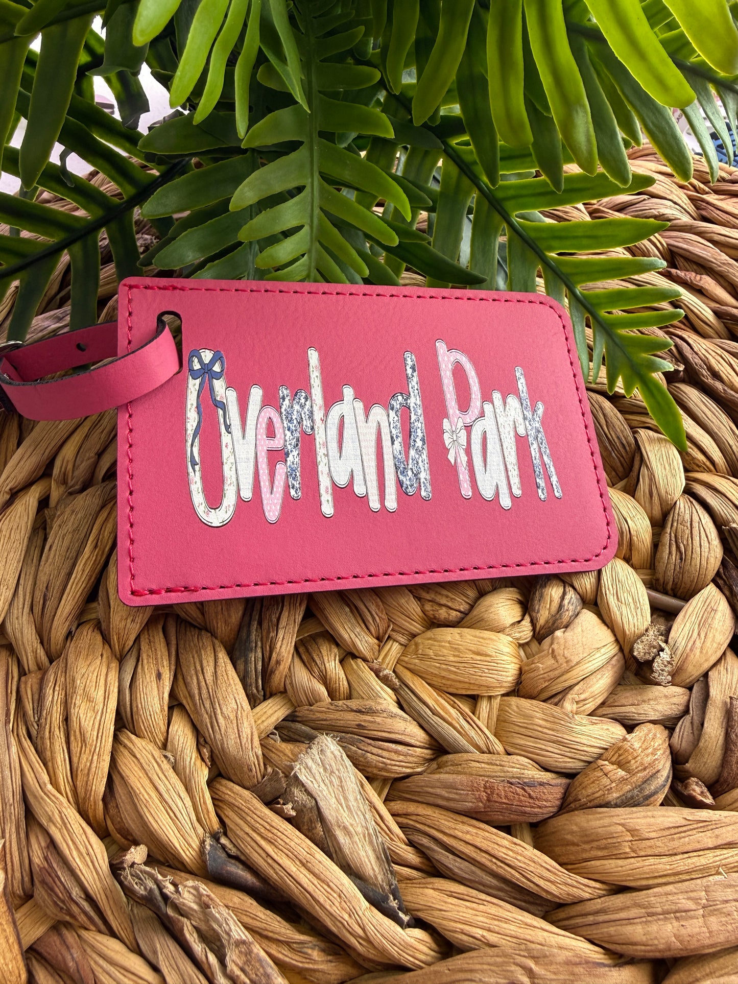 Preppy Overland Park Luggage Tag