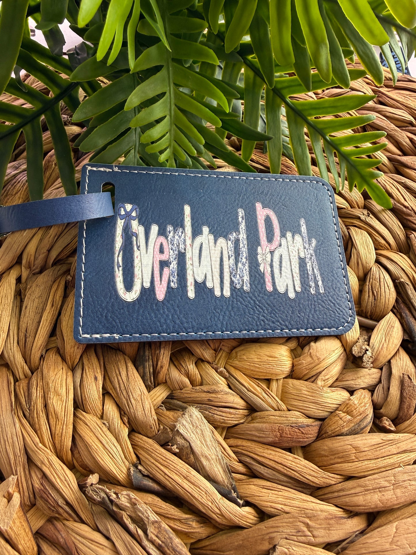 Preppy Overland Park Luggage Tag
