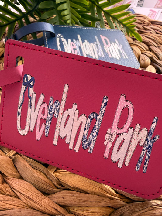 Preppy Overland Park Luggage Tag