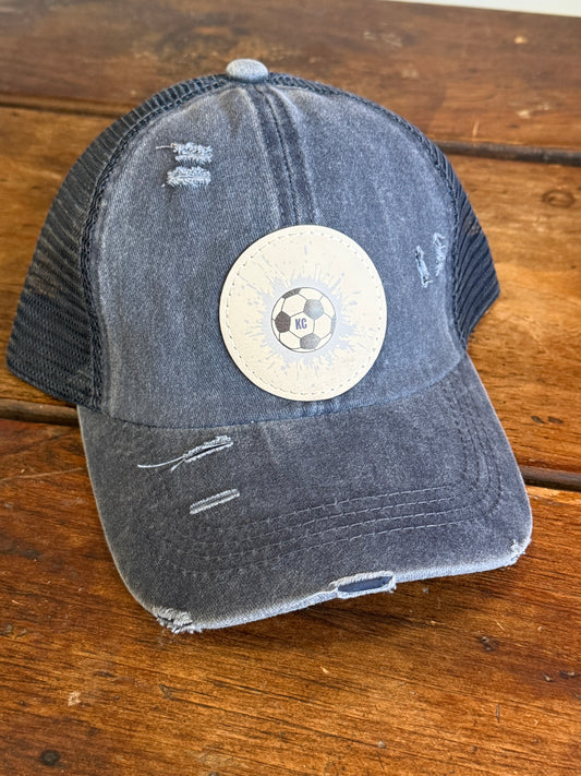 UV Printed Soccer Splash Women's Ponytail Hat