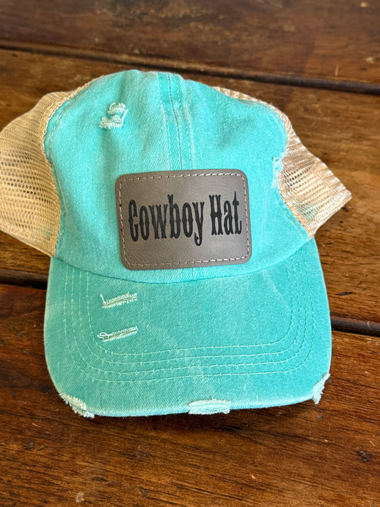 Cowboy Hat Women's Ponytail Hat