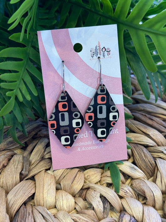 UV Printed Vintage Pop Dangle Earrings