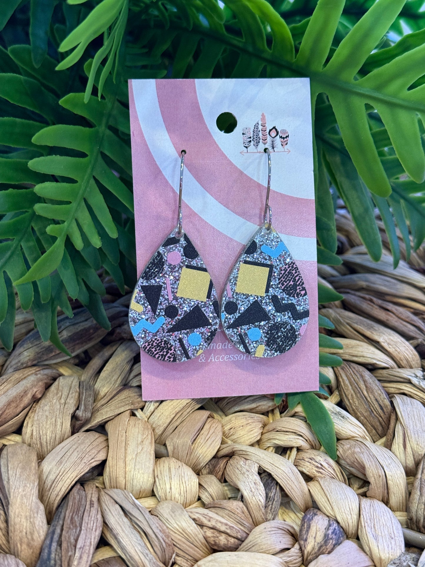 UV Printed Neon Nostalgia Dangle Earrings