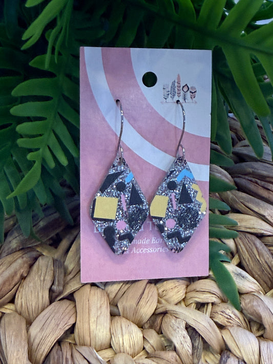 UV Printed Neon Nostalgia Dangle Earrings