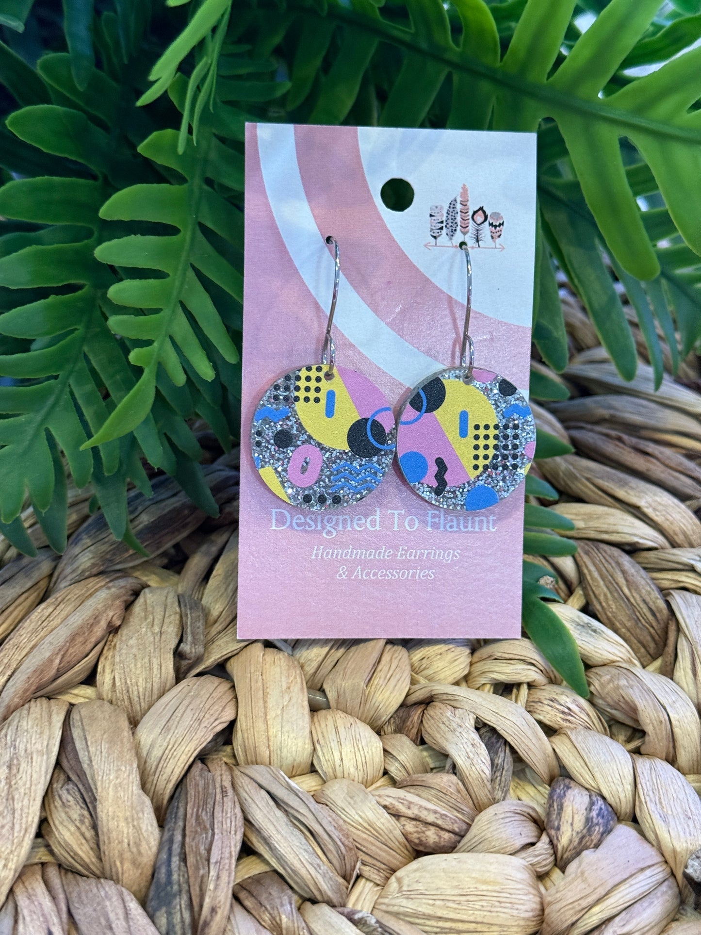UV Printed Neon Nostalgia Dangle Earrings