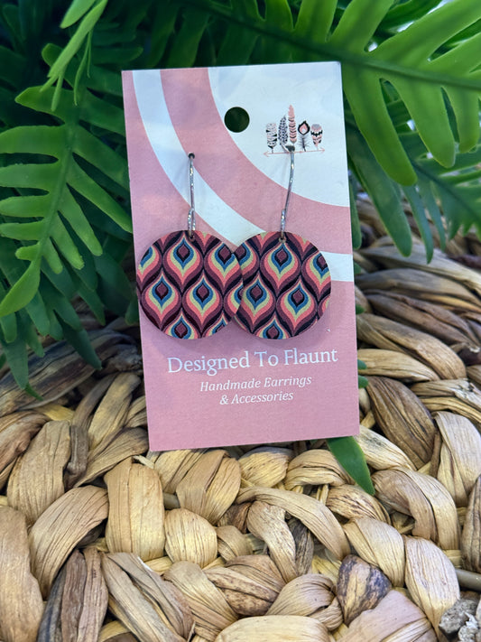 UV Printed Retro Reverie Dangle Earrings