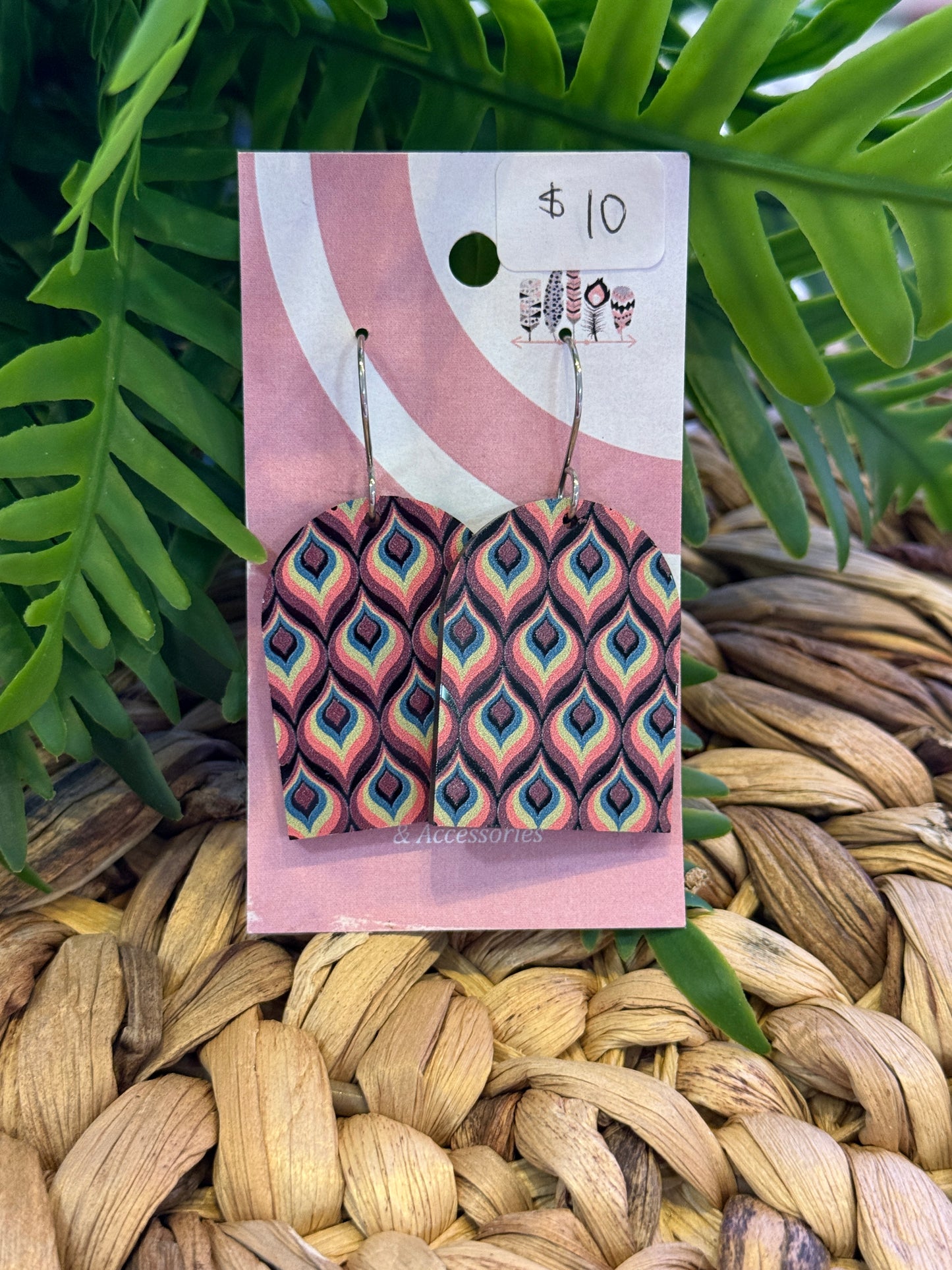 UV Printed Retro Reverie Dangle Earrings