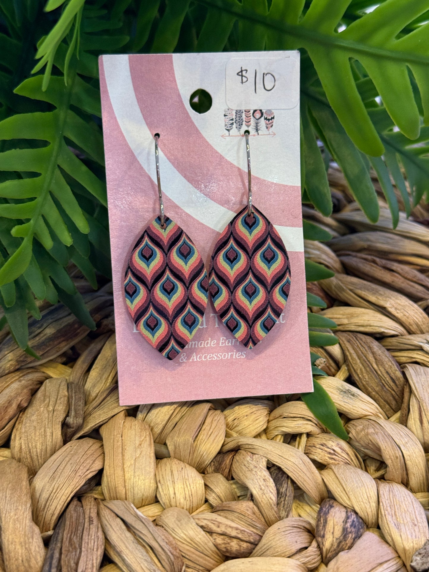 UV Printed Retro Reverie Dangle Earrings